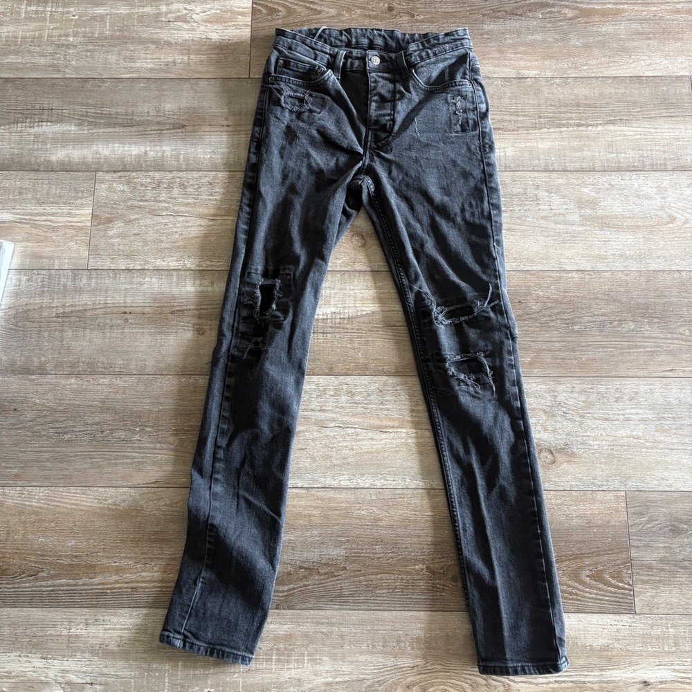 Ksubi Royalty Herosim & the Streets Jeans Men 29x32 Black Distressed Slim Fit